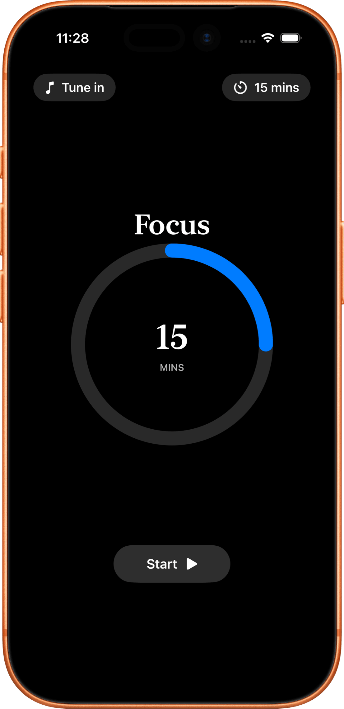 Clarify Focus session timer keeping one next action front and center
